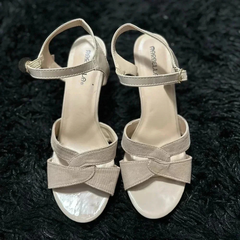 Porcello Lex Marbella Silver Leather Slingback Sandal Bow Women's Size 7.5